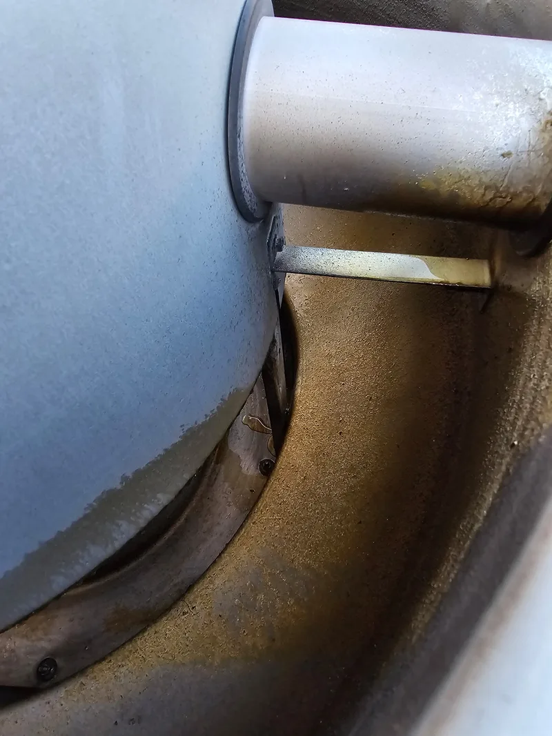 Exhaust fan before cleaning, coated in grease